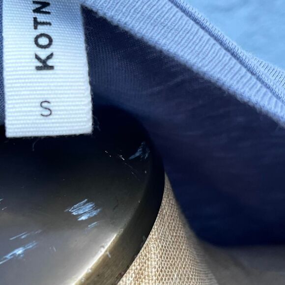 Kotn Tiered Babydoll Dress 100% Cotton Small Blue - Picture 6 of 8